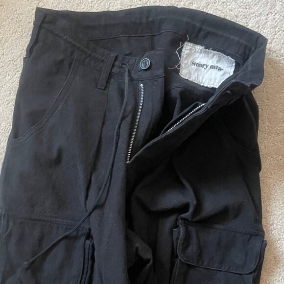 Story MFG Forager Pants - Black Slub Cargo Trouser Pants - Picture 3 of 5